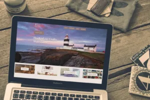 Website design example shown on a laptop computer