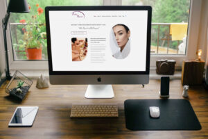 Modern company website displayed on an iMac